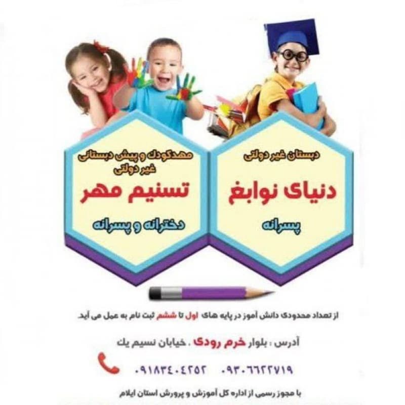 دبستان و پیش دبستان غیر دولتی پسرانه دنیای نوابغ